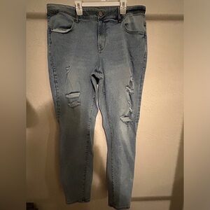 Maurices high rise 20w long distress jeans! Great used condition